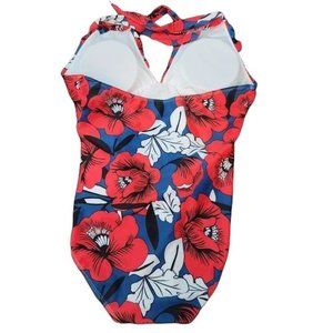 Women's One Piece Swimsuit - Tummy Control, Push Up, Tie Back, V-Neck (82% Polyamide, 18% Spandex)